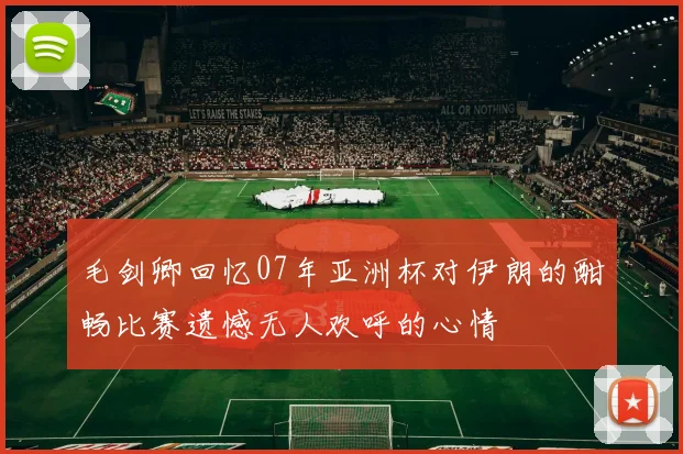 毛剑卿回忆07年亚洲杯对伊朗的酣畅比赛遗憾无人欢呼的心情